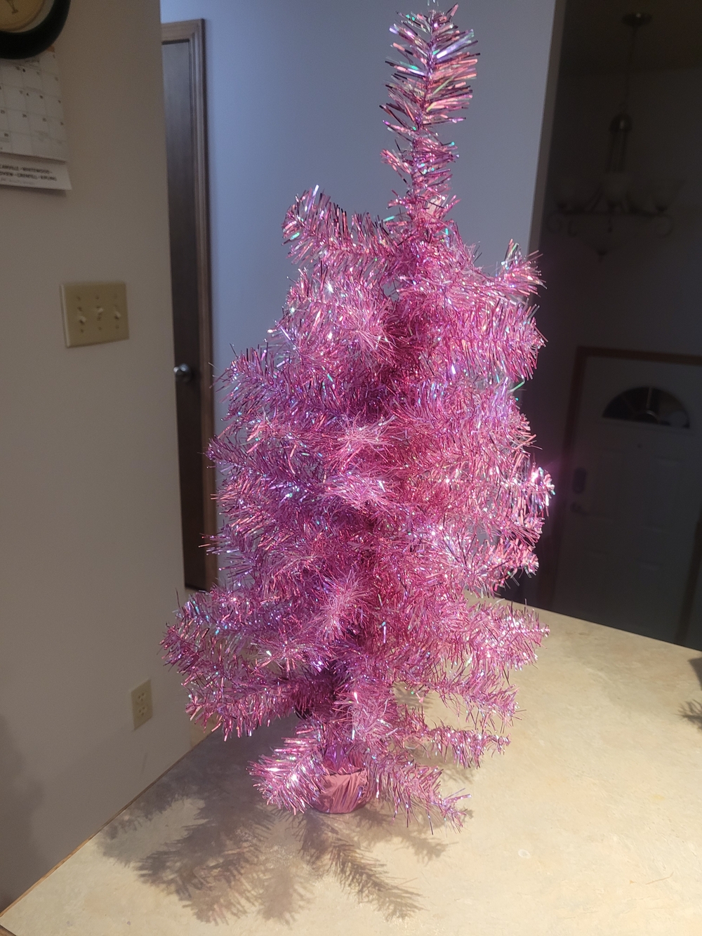 2 Ft Pink Tinsel Tree